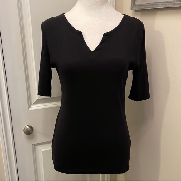 Talbots Bundle of 3 Black Violet Short sleeves, Maroon Long Sleeves Tops Cotton - Picture 4 of 10